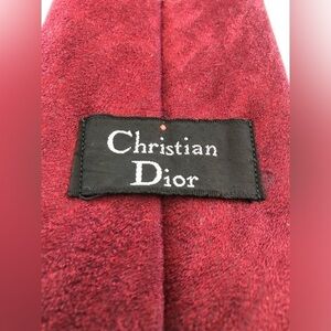 Vintage 1970’s Christian Dior neck tie. Made of 100% polyester. Velour Burgundy.